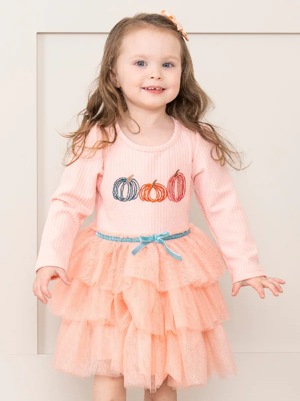 Peach Pumpkins Tiered Tulle Dress Tulle Dress Formal