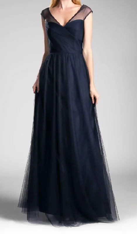 10 - la divine navy pleated bodice tulle gown Tulle Dress Flow