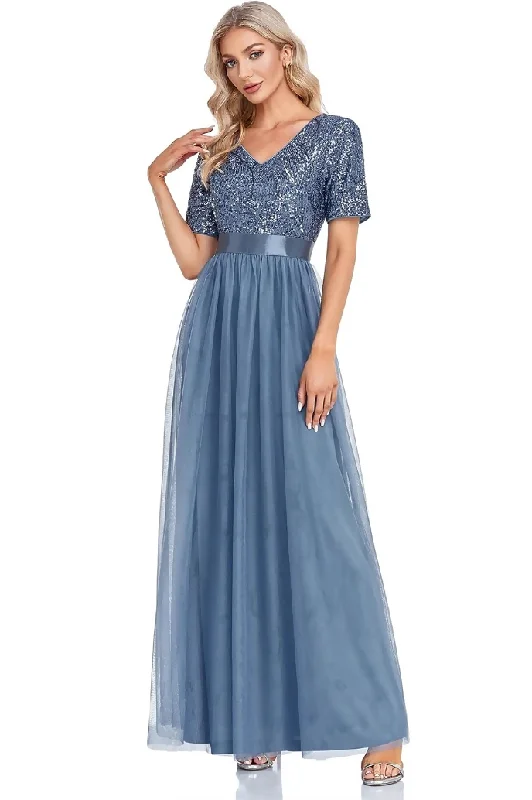 XL - ssb light blue embellished tulle gown Tulle Dress Flare