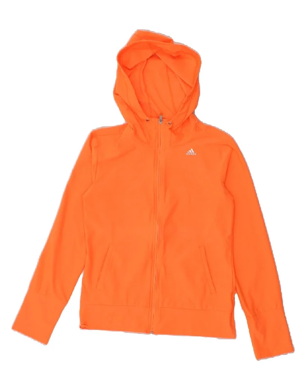 ADIDAS Womens Climalite Zip Hoodie Sweater UK 8/10 Small  Orange Polyester Designer sweaters