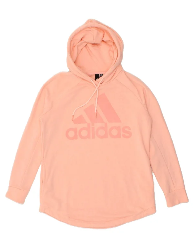 ADIDAS Womens Graphic Hoodie Jumper UK 16/18 Large Pink Cotton Men's sweaters