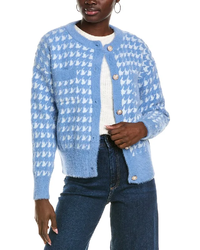 To My Lovers Fuzzy Houndstooth Cardigan Boho-style sweaters