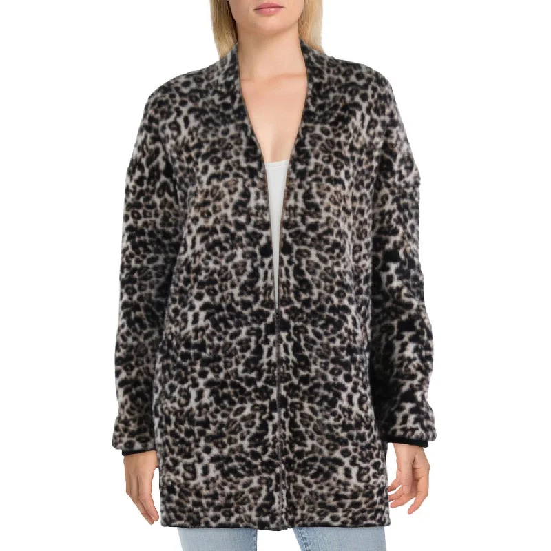 Womens Fleece Leopard Cardigan Sweater Cardigan sweaters