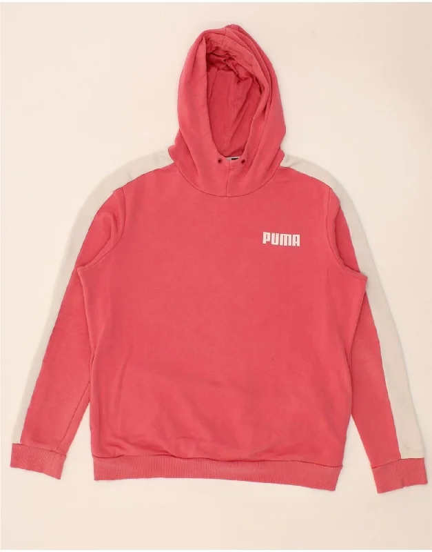 PUMA Womens Hoodie Jumper UK 18 XL Pink Colourblock Levi's sweaters