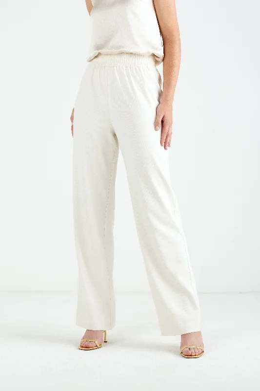 "The Tori" - Trousers (Cream) Soft Satin Bridal