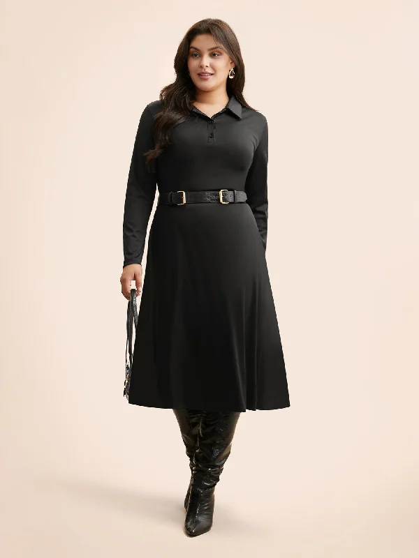 Shirt Collar Button Up Midi Dress Corset midi dresses