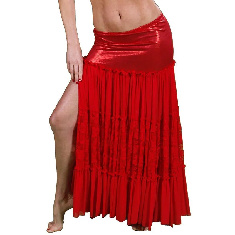 Belly Dance Lace & Glossy Lycra Skirt | RUBINA & LACE Wrap unclassified skirts