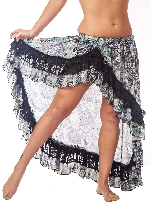 Belly Dance Patterned and Lace Skirt | PAISLEY RAYS Lace unclassified skirts