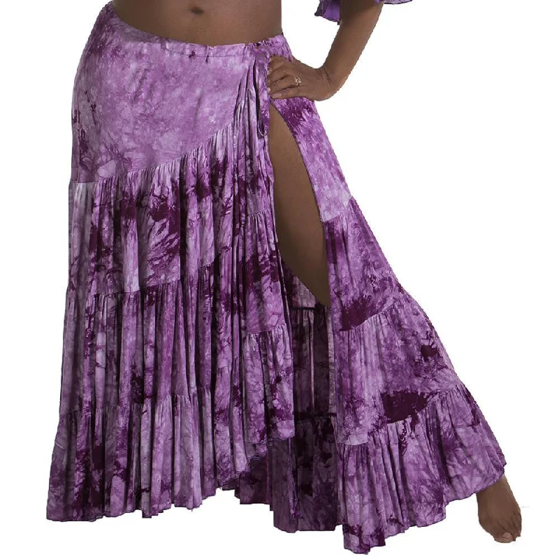 Belly Dance Tye-Dye Cotton Skirt with Side Slit | BATIK BELLYDANCE SKIRT Sexy unclassified skirts