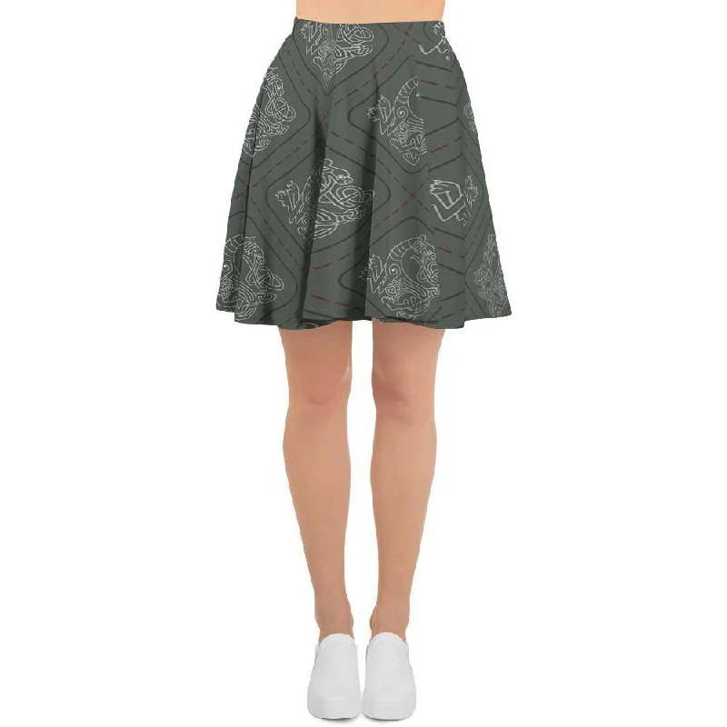 Ethnic Celtic Viking Women's Skirt Dark color unclassified skirts