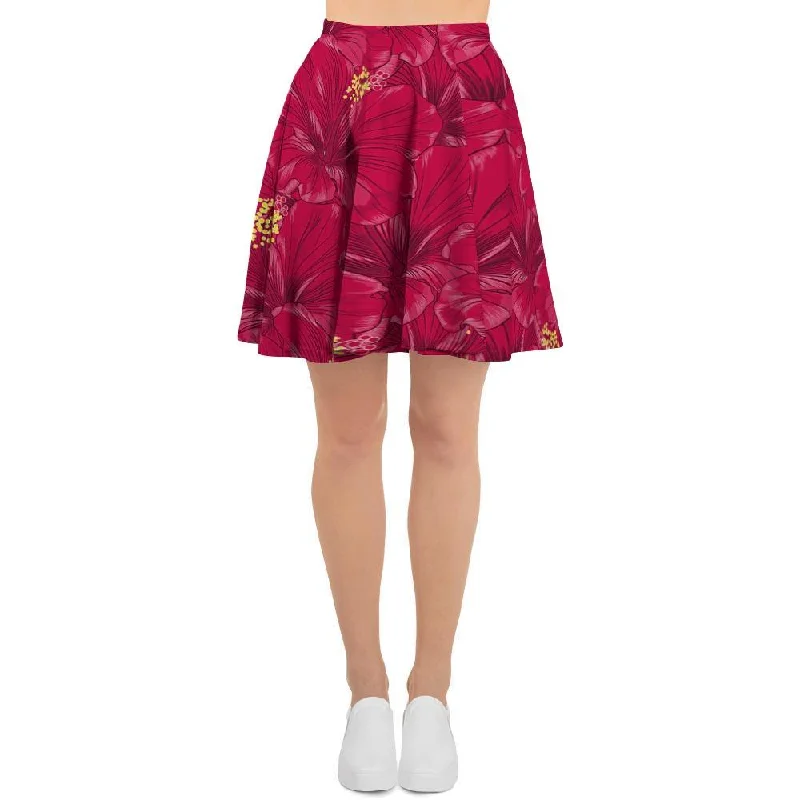 Exotic Hibiscus Flower Hawaiian Print Women's Skirt Cotton unclassified skirts