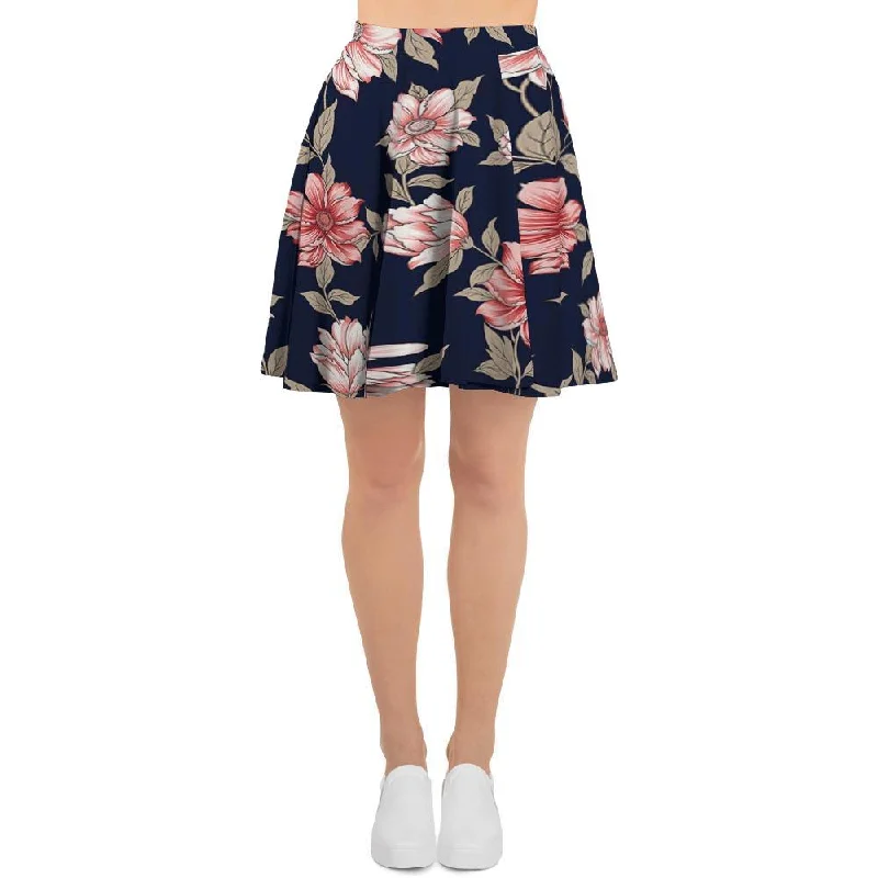 Floral Rose Print Women's Skirt Neutral tone unclassified skirts