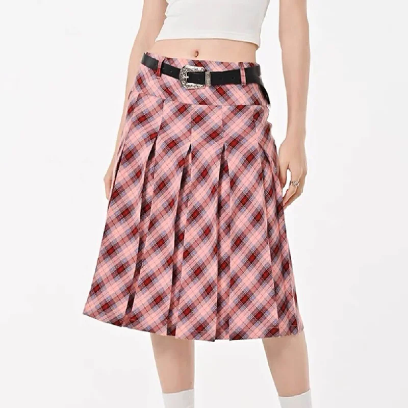 Good Manners Plaid Kilt Skirt Monochrome unclassified skirts