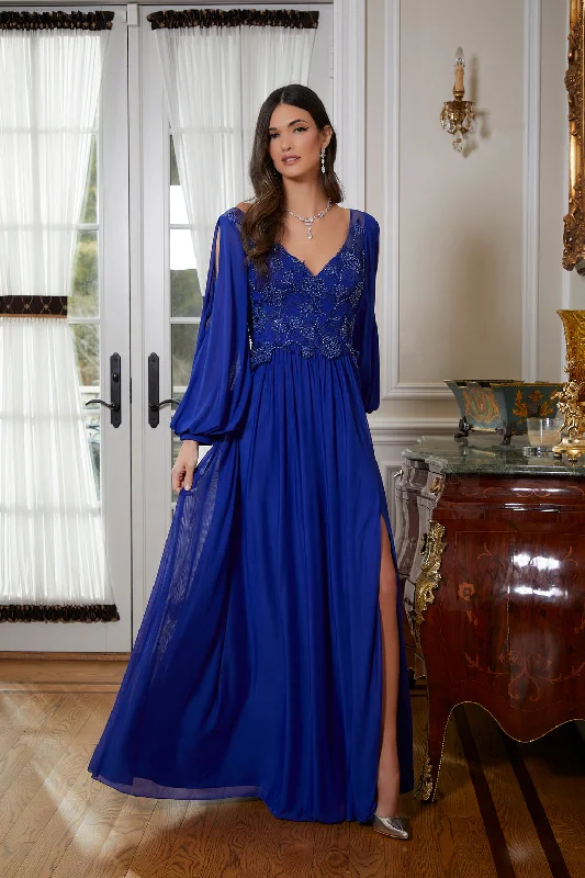 MGNY Madeline Gardner New York 72822 Long Sleeve Mother of the Bride Formal Dress Best maxi dresses for casual wear