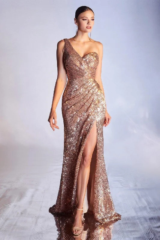 Rose Gold M Cinderella Divine CH182 One Shoulder Long Prom Dress Sale Halter maxi dresses