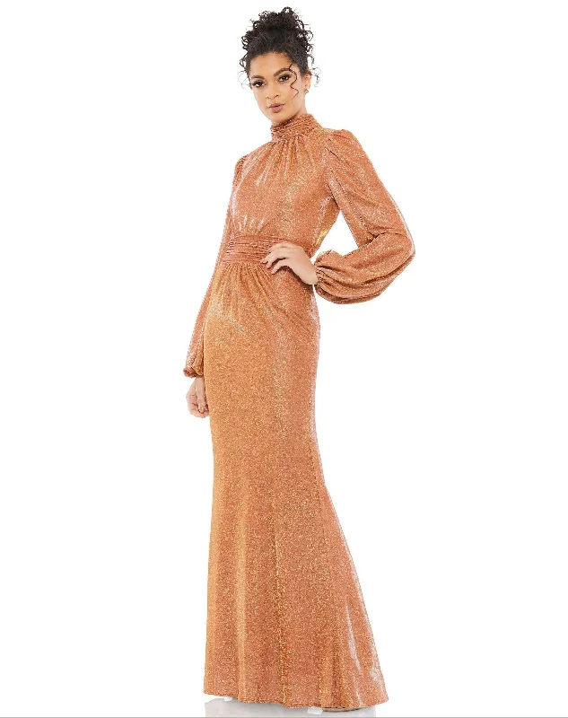 Rust 6 Mac Duggal 11248 Long Bishop Sleeve Formal Dress Sale Boohoo maxi dresses