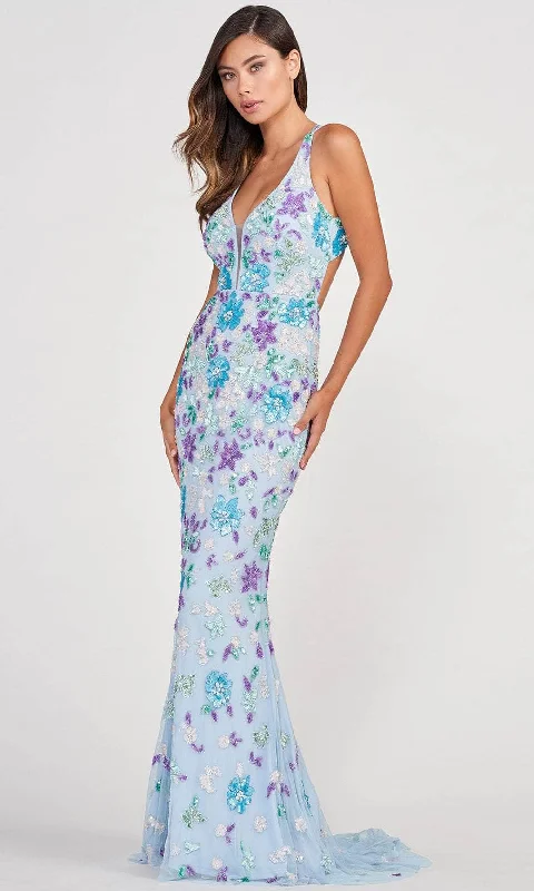 Colette for Mon Cheri CL2088 - Floral Patterned Sequin Plus Size Prom Gown Outdoor party dresses