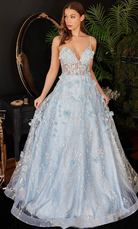 Ladivine CB105 - Enchanting 3D Floral Detailed Long Classic Prom Gown Best party dresses for formal events