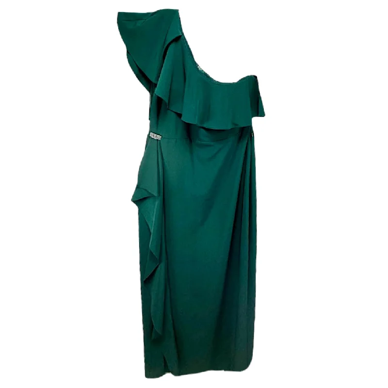 Ruffled One-Shoulder Gown Lauren By Ralph Lauren, Size 10 Festival unclassified dresses