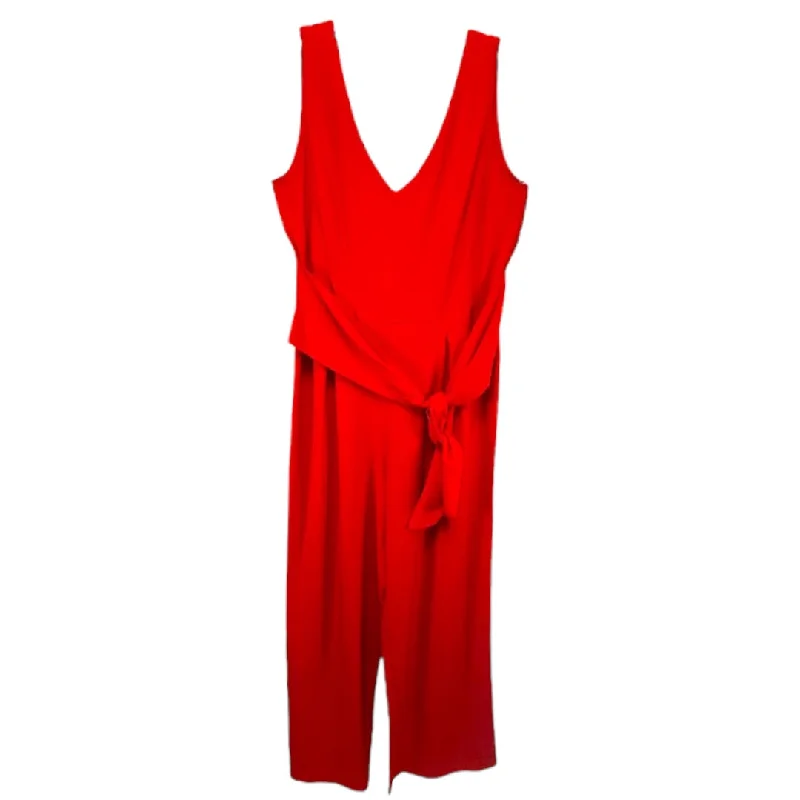 Wide Leg Belted Jumpsuit in Poppy Laundry, Size 8 Everyday wear unclassified dresses