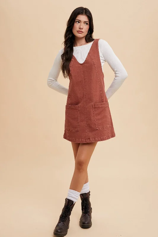 Brick Overall Dress Cocktail unclassified dresses