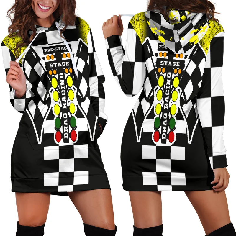 Drag racing Hoodie Dress Yellow Formal unclassified dresses