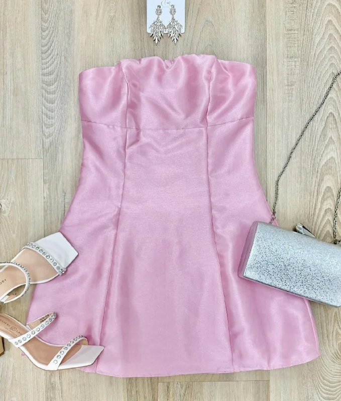 Dusty Rose Strapless Dress Y2K unclassified dresses