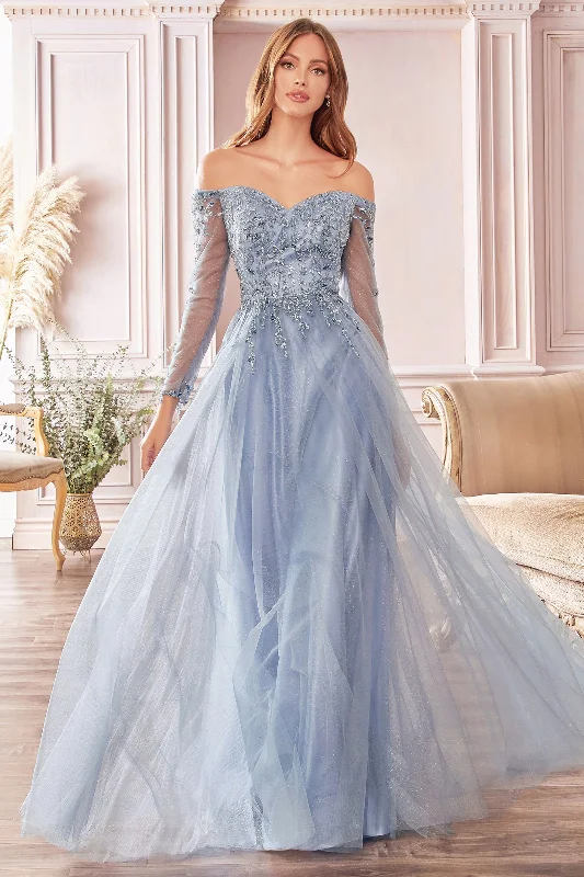 **Enchanted Elegance: Cinderella Divine's Shimmering Off-the-Shoulder Gown (CD0172)** Sexy unclassified dresses