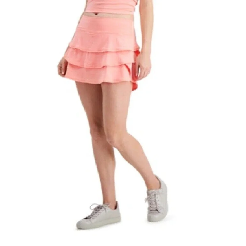 Ideology Women's Ruffle Tiered Skort Peachberry High-low unclassified dresses