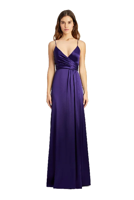 Jill Jill Stuart Thandie Satin V-Neck Side Slit Gown Best-selling unclassified dresses