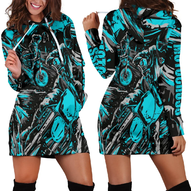 Motocross Hoodie Dress Carolina Blue Engagement unclassified dresses