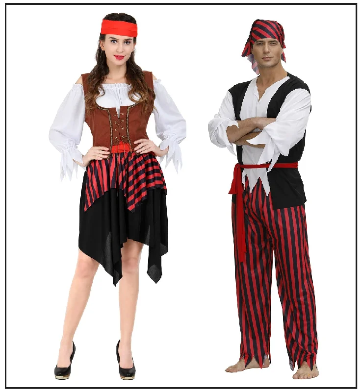 Pirate Costume Adults Mens Women Pirate Corset with Dress  Mens Steampunk Pirate Costume Pirates of the Caribbean Cosplay Everyday wear unclassified dresses