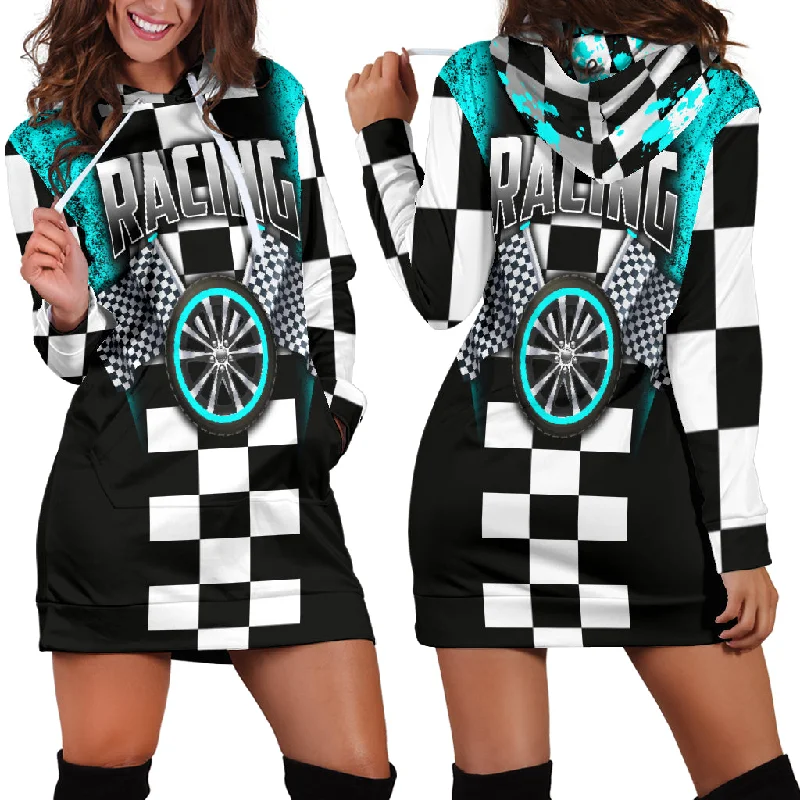 Racing Hoodie Dress Carolina Blue Fall unclassified dresses