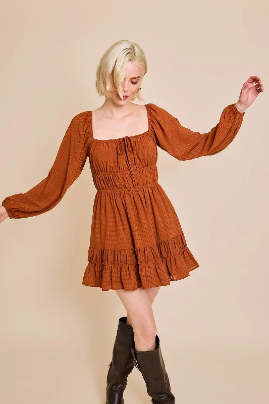 Rust Babydoll Dress Street style unclassified dresses