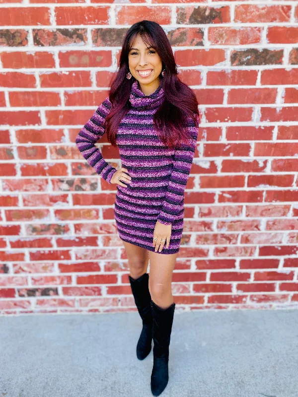 So Fabulous Stripe Dress - Purple Sexy unclassified dresses