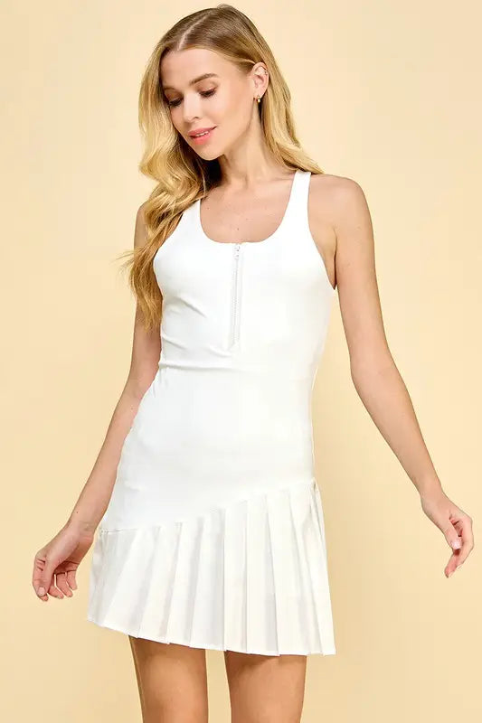 Take the Court Athletic Dress - White Chiffon unclassified dresses