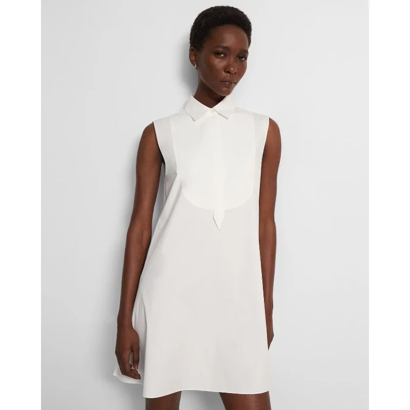 Theory Sleeveless Bib Tunic Dress White Luxe Engagement unclassified dresses