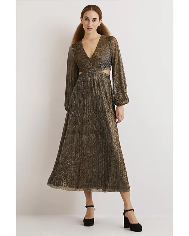 Boden Metallic Cut-Out Maxi Dress Button-up Maxi Skirt