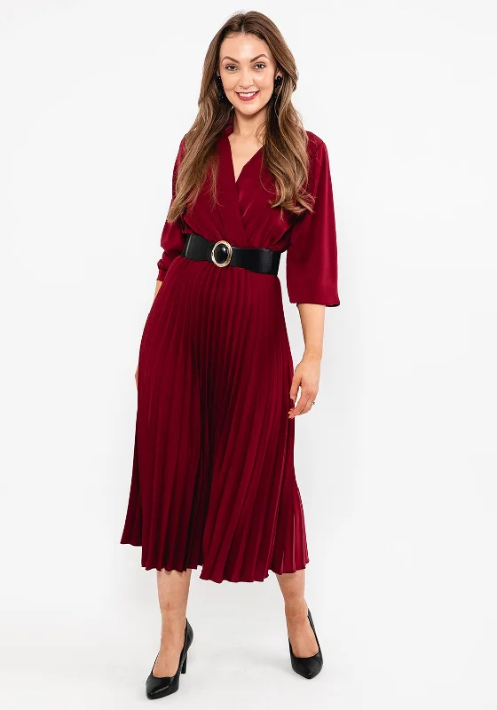 Seventy1 Pleated Maxi Dress, Burgundy Elegant Maxi Look