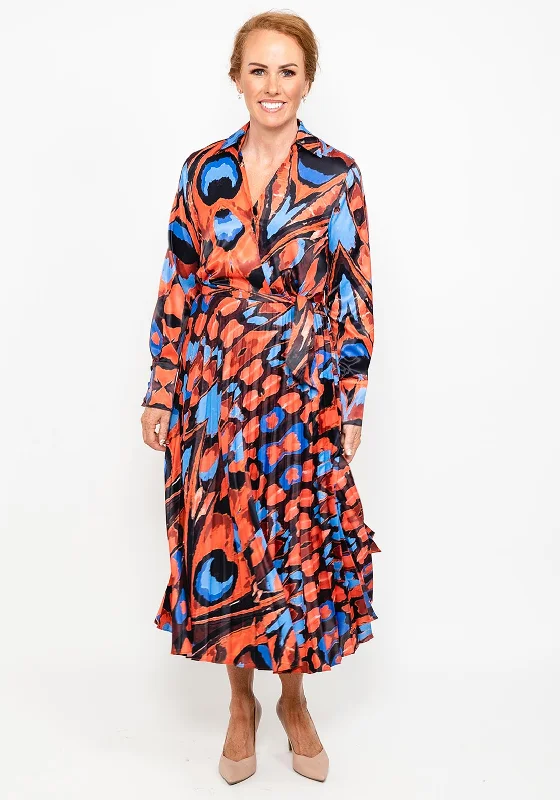 This Girl’s Curiosity Print Pleat Maxi Dress, Orange Multi Cozy Maxi Dress