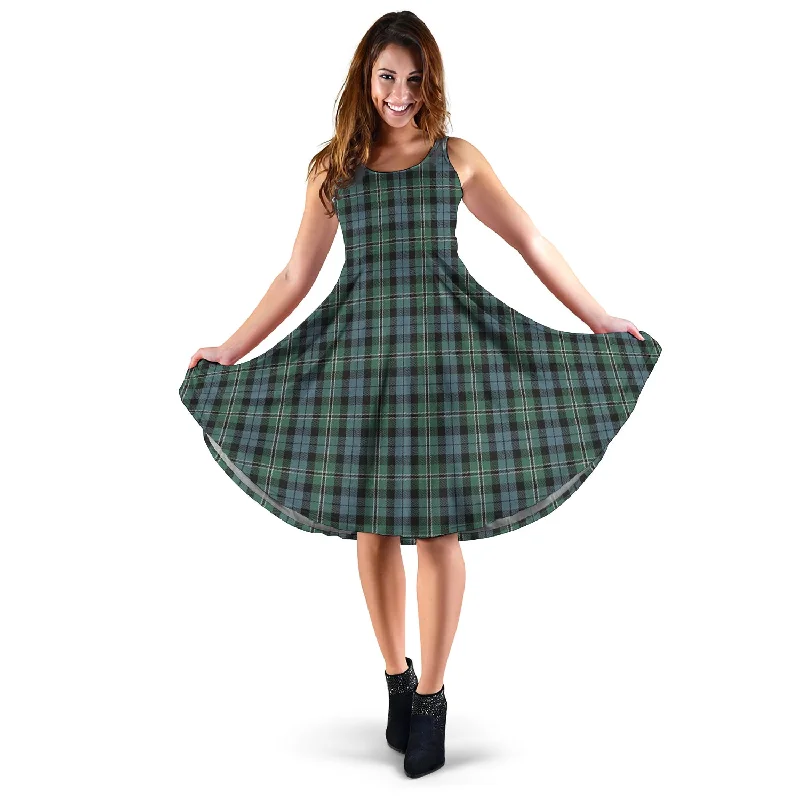 Melville Tartan Sleeveless Midi Womens Dress Printed Midi Outfit